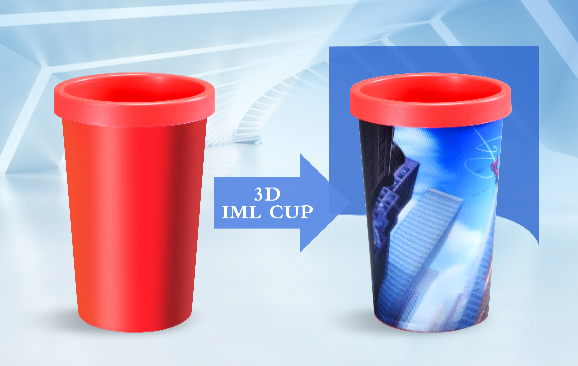 The innovation of plastic round injection cup with 3D IML printing