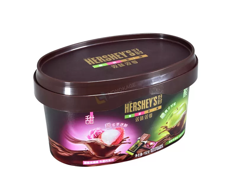 900g IML Plastic chocolate tub oval shape