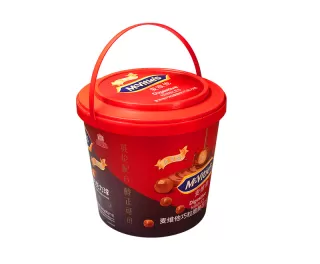 2.2kg  IML Plastic Candy container round shape( with handle)