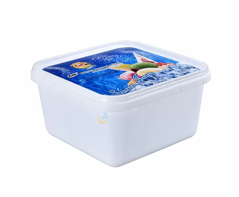1L IML Plastic Ice Cream  Container square shape
