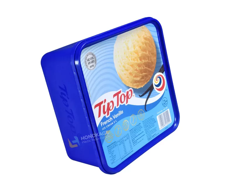 2L IML Plastic Ice Cream  Container square shape