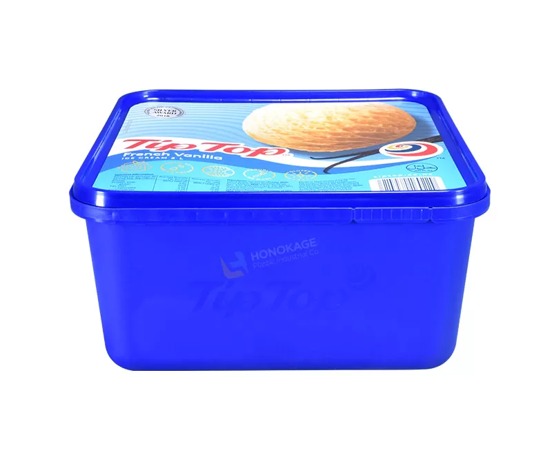 2L IML Plastic Ice Cream  Container square shape