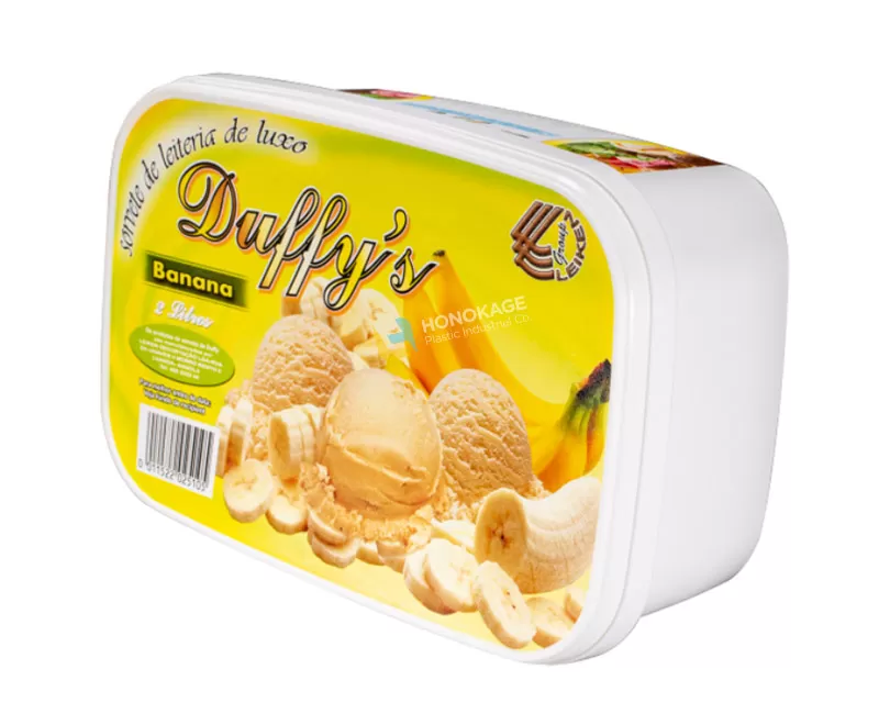 2L IML Plastic Ice Cream  Container rectangular shape