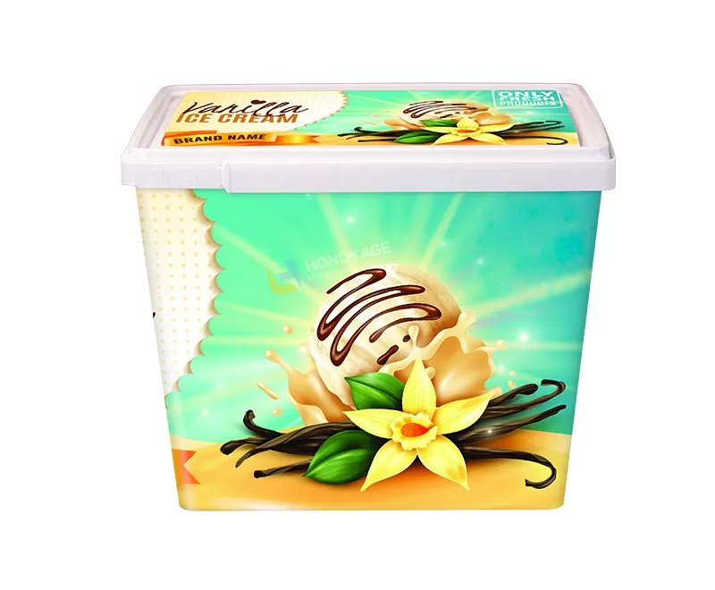 2kg Plastic Ice Cream  Container rectangular shape high stand style