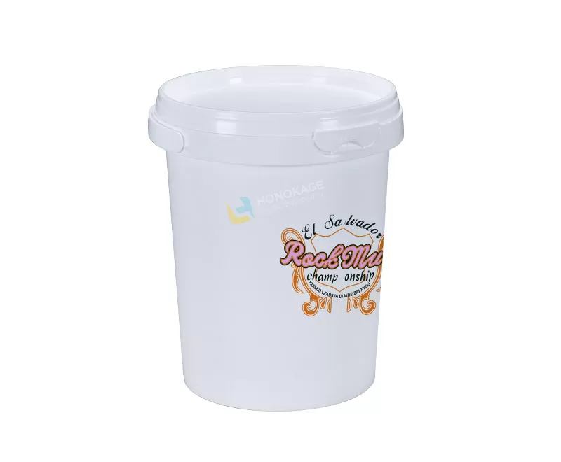 500ml Plastic Ice Cream Container round shape with handle
