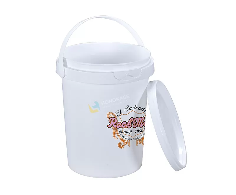 500ml Plastic Ice Cream Container round shape with handle