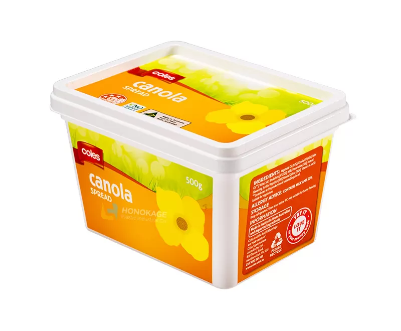 500g IML Plastic butter Container rectangular shape