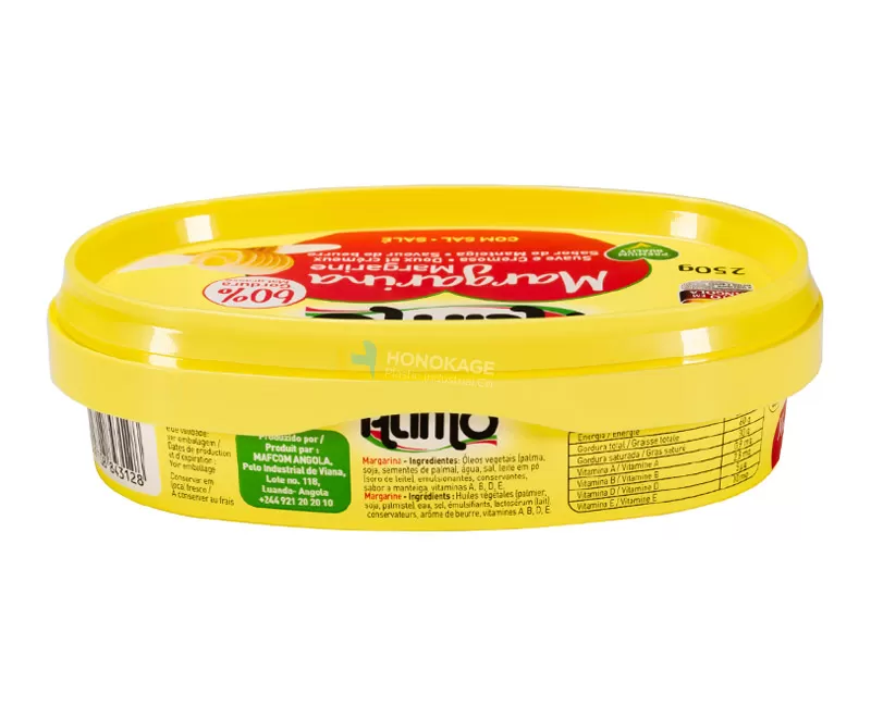 250g IML Plastic margarine tub oval shape
