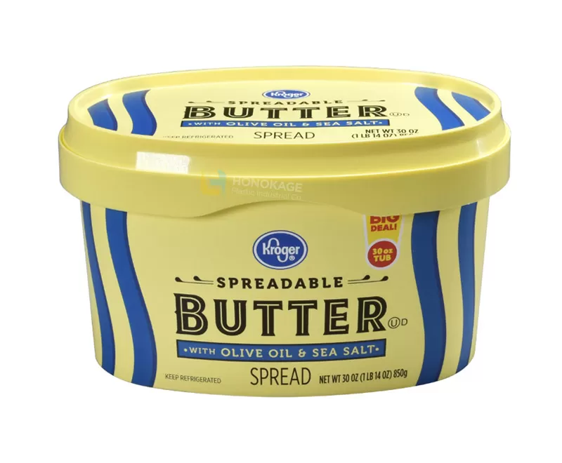 30OZ IML Plastic margarine tub oval shape