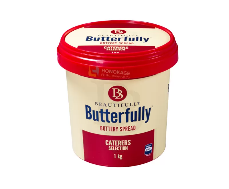1kg IML Plastic butter spread tub round shape