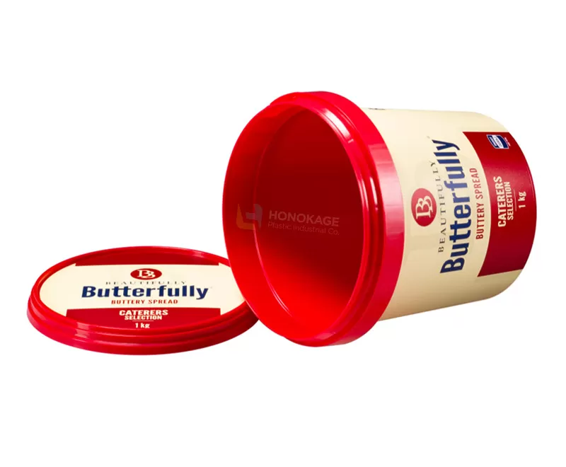 1kg IML Plastic butter spread tub round shape