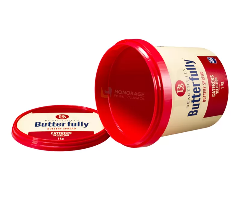 1000ml IML Plastic butter spread tub round shape