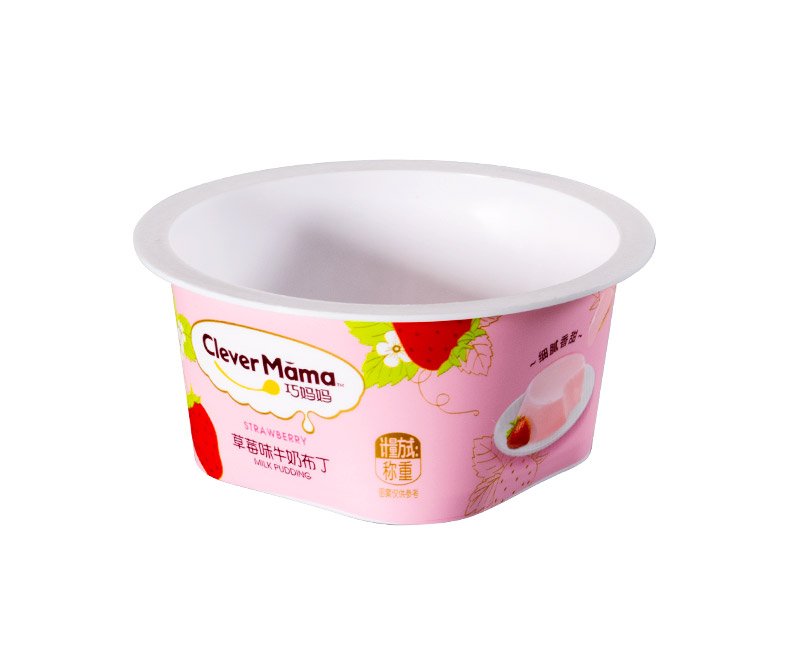 70g IML Plastic yogurt cup round top and square bottom style