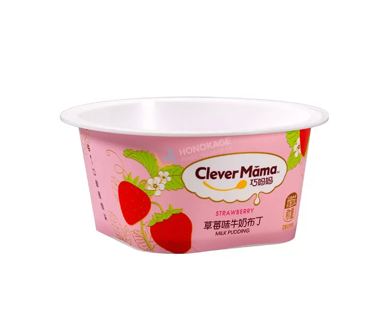 70g IML Plastic yogurt cup round top and square bottom style