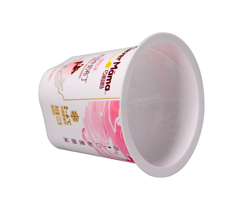 125g IML Plastic yogurt container round top and square bottom style
