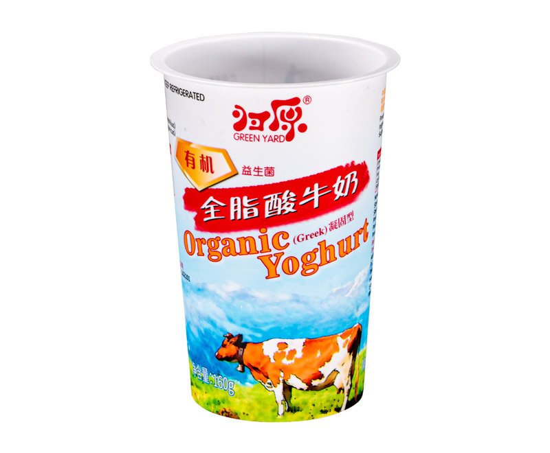 180g IML Plastic yogurt cup packaging round shape