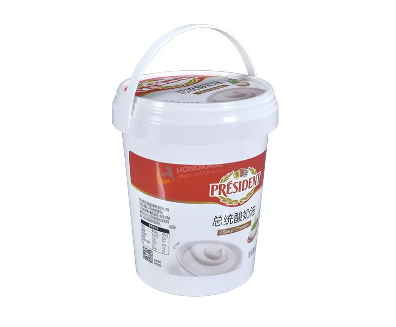 1kg Plastic Round Yogurt Container with Handle