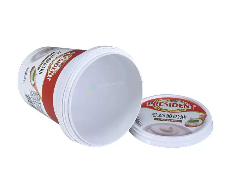 1kg Plastic Round Yogurt Container with Handle