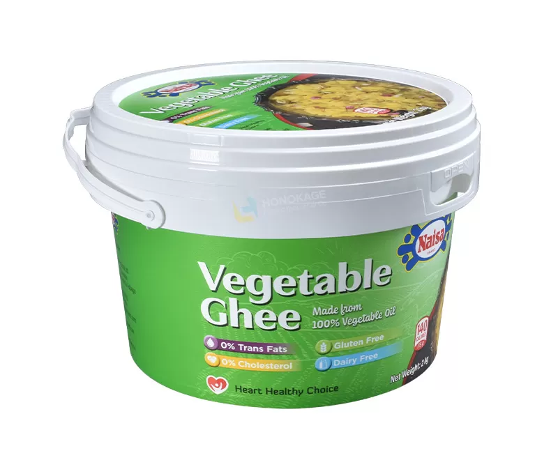 2kg Plastic IML round margarine bucket with handle