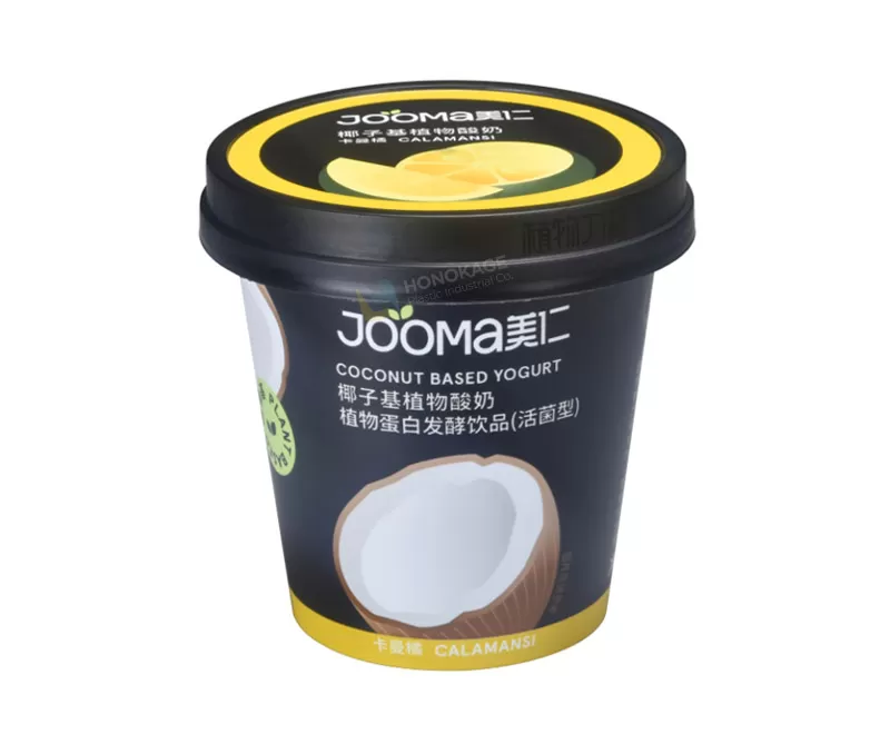100g PlasticIML round Yogurt cup with rigid lid and little spoon