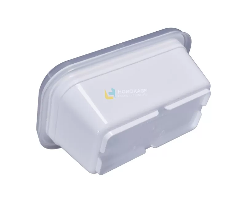 8oz Plastic Rectangular Yogurt Container with Rigid lid and Spoon