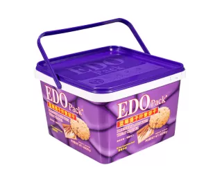 3.0L IML Plastic biscuit bucket square shape with single handle