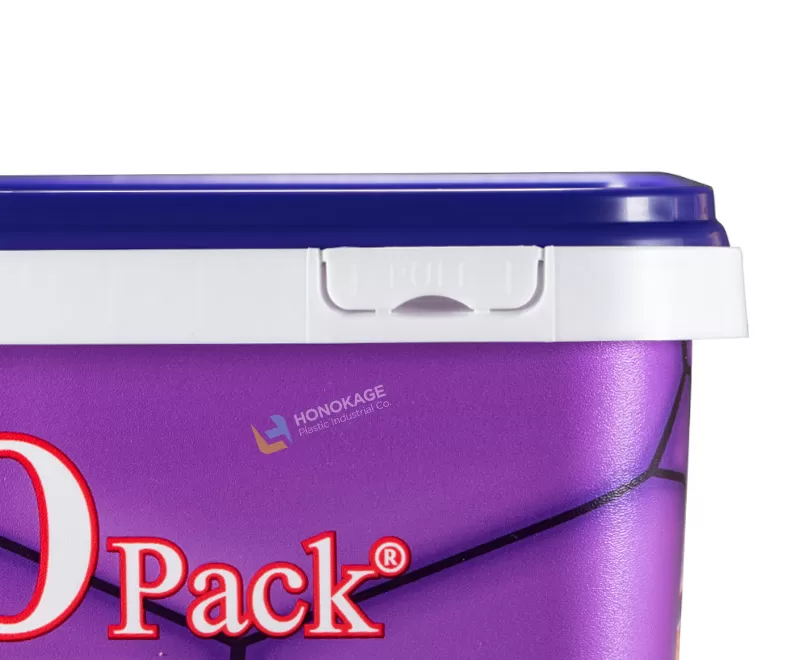 3.0L IML Plastic biscuit bucket square shape