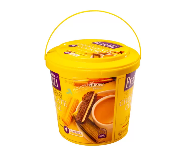 5.0L IML Plastic biscuit bucket round shape (no handle)